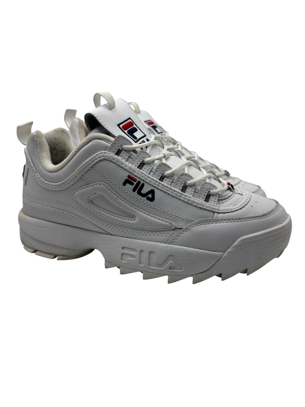 Fila Shoes Mens 9 Disruptor II Sneaker White Lace Up Low Top Comfort